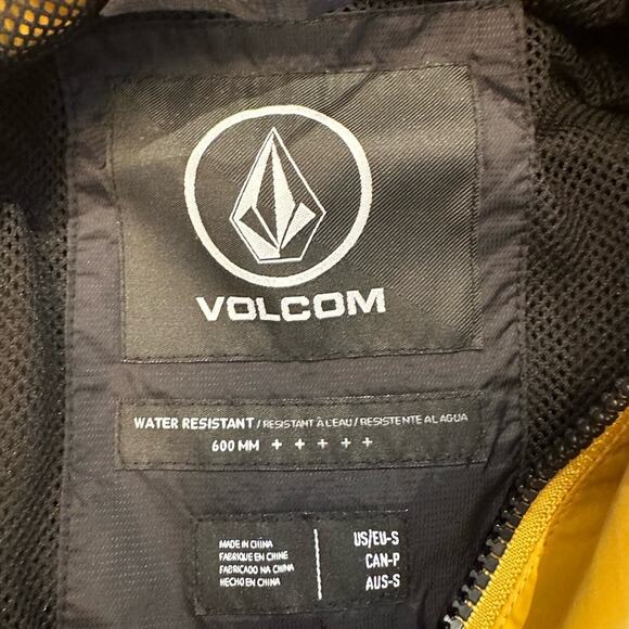 Volcom Mens Size Small Water Resistant Black & Yellow Quarter Zip Windbreaker - Picture 4 of 8